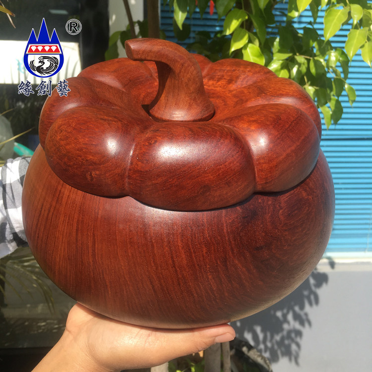 Edge Creativity Red Wood Fruit Basin Burmese Flowers Pear 25CM Containing Box Big Fruit Purple Sandalwood Polyppot Solid Wood Eight Treasure Box