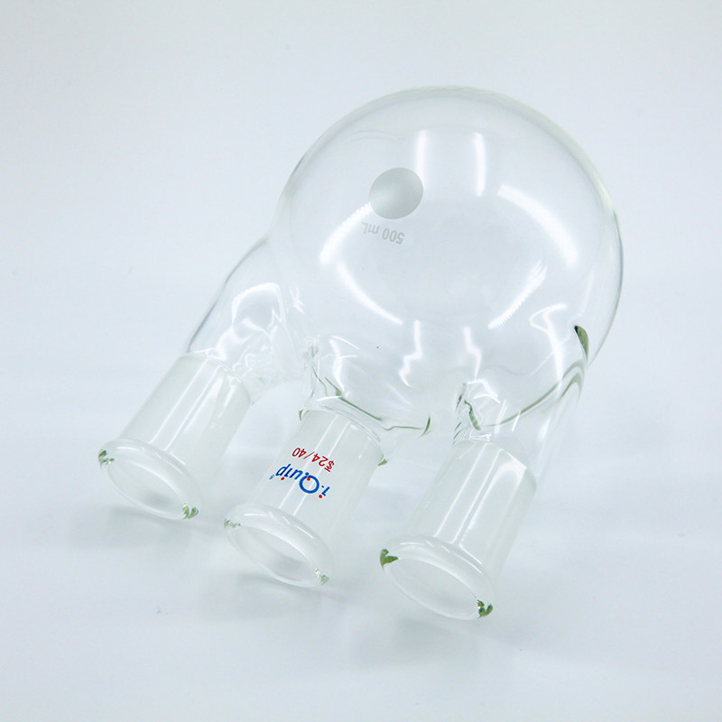 芯硅谷 R4047 直三口球瓶,高硼硅,500ml-2000ml 磨口圆底烧瓶