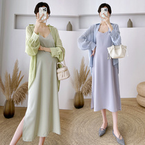 Pregnancy Woman Dress Summer Clothing Blouse 2022 Autumn Style Over Kneecap Loose Snow Spinning Pendant With Skirt 2 sleeves Dress Summer style