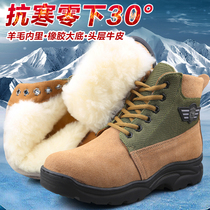 Northeast Bulk Shoes Winter Thicken Plus Suede Labor Shoes Integrated Non-slip Wool Snow Ground Boots Military Defense Cold Wear Resistant Shoes