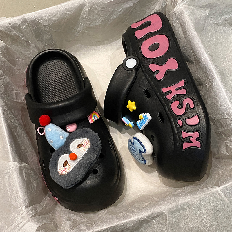 Croc Shoes for Women, New Summer Style, Cute Cartoon Design, Height-Increasing, Indoor, Lightweight, Non-Slip, Eva, Odor-Resistant Slippers, Shorty Shoes Croc Shoes for Women, New Summer Style, Cute Cartoon Design, Height-Increasing, Indoor, Lightweight, Non-Slip, Eva, Odor-Resistant Slippers, Shorty Shoes