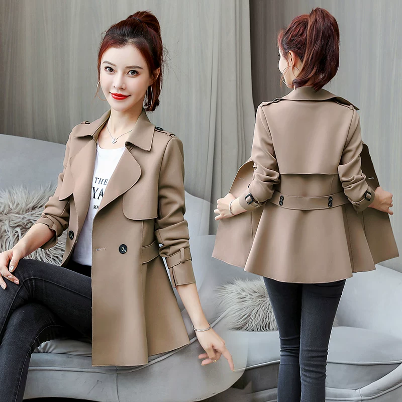 Демисезонное короткое модное trench coat, для подростков, западный стиль