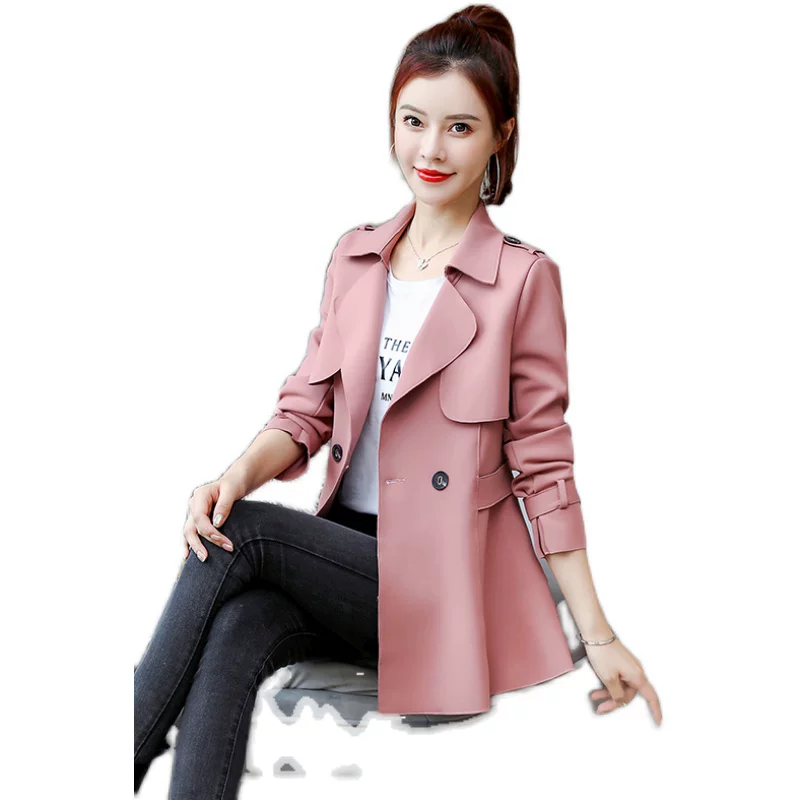 Демисезонное короткое модное trench coat, для подростков, западный стиль
