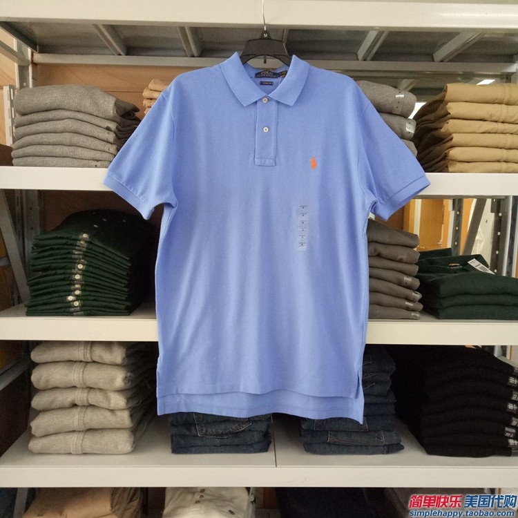 Ngọc trai bông cổ điển nam ngựa polo ralph Lauren ngắn tay t- shirt đích thực tại chỗ