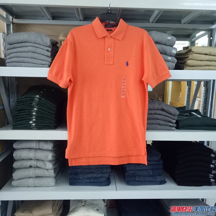 Ngọc trai bông cổ điển nam ngựa polo ralph Lauren ngắn tay t- shirt đích thực tại chỗ