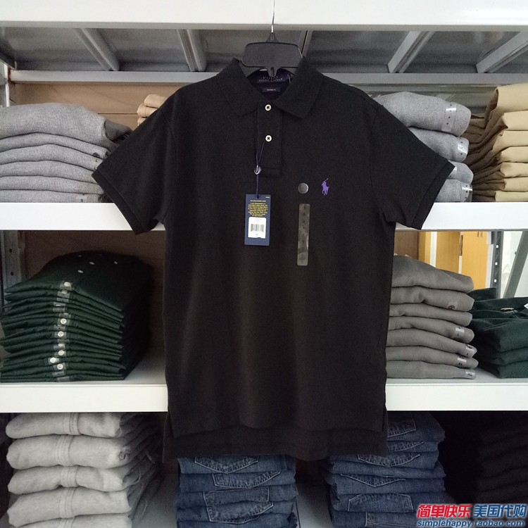 Ngọc trai bông cổ điển nam ngựa polo ralph Lauren ngắn tay t- shirt đích thực tại chỗ