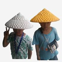 Large bamboo woven flower waist bucket hat Shao Dao Li dance Red Army hat performance props Dai bamboo bucket pineapple