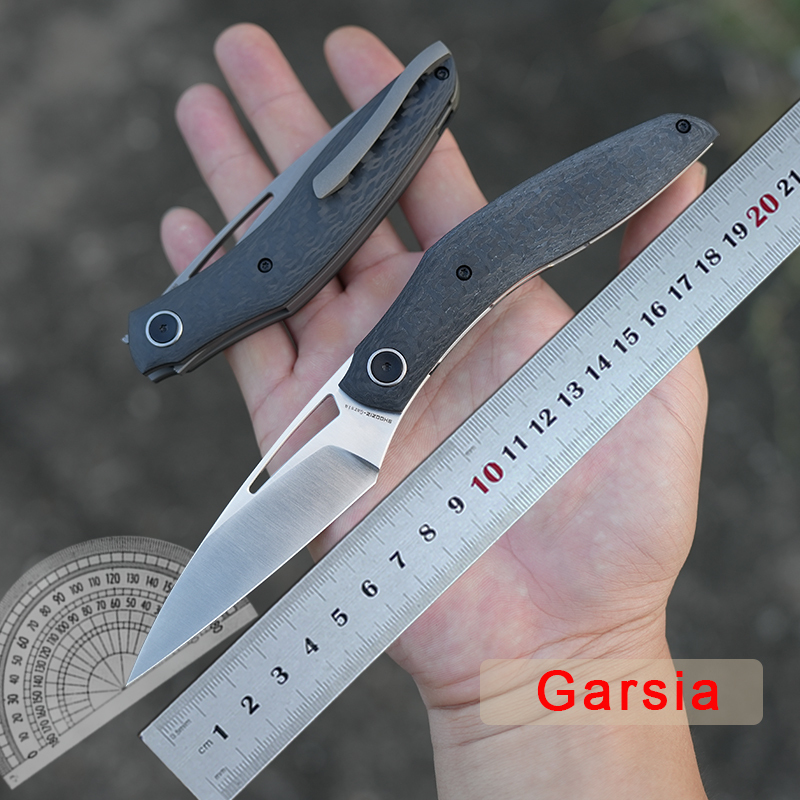Shooziz Garsia Folding Knife Imported M390 Steel Folding Knife Carbon Fiber Handle Garcia Co-Branded Model