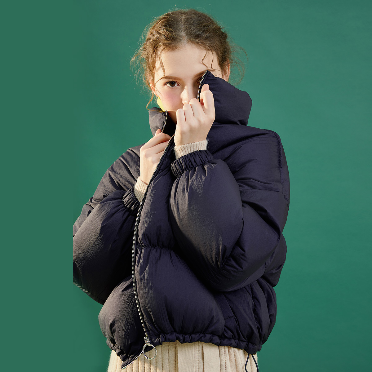 Ngắn xuống áo khoác cô gái Rachael 2019 thời trang mùa đông mới lớn nhỏ dày túi áo khoác