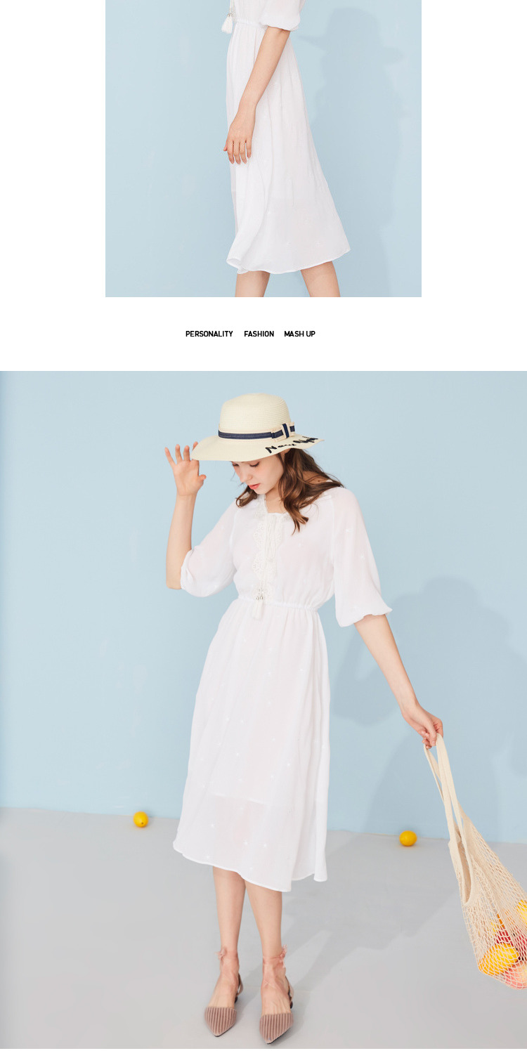Đầm voan tay phồng váy công chúa nữ 2019 hè retro eo cao buông tha phần dài v-cổ váy - Váy eo cao đầm xoắn eo