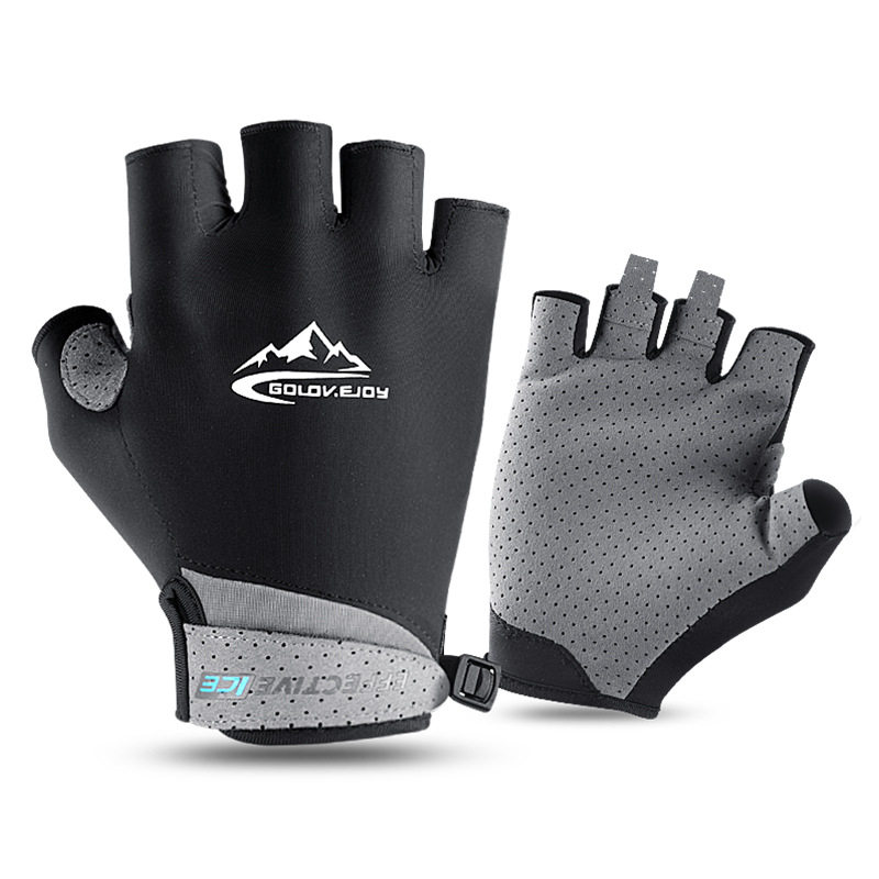 Half Finger Riding Glove Outdoor Sport Sunscreen Summer Fishing golf Sweat And Breathable Cold Sensation Ice Silk Thin Gloves