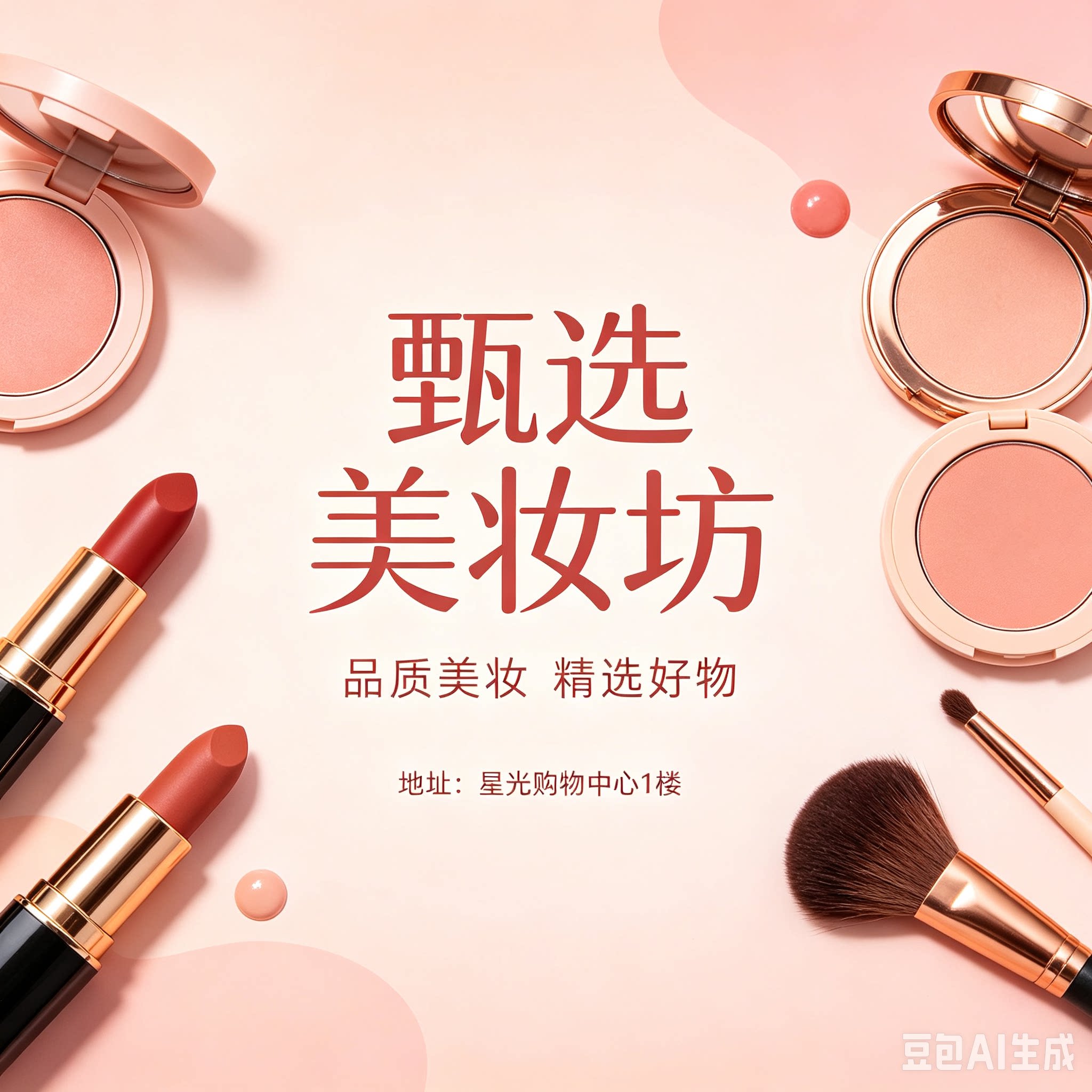 甄选美妆坊旗的LOGO