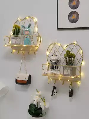 Punch-free door hanging key storage adhesive hook porch creative wall decoration hanger wall rack