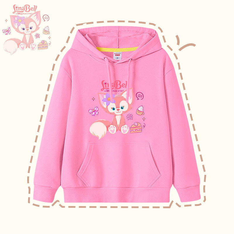 Lingna Belle girls' hooded sweater 2023 new children's spring and autumn tops plus velvet parent-child clothing girls' clothes winter