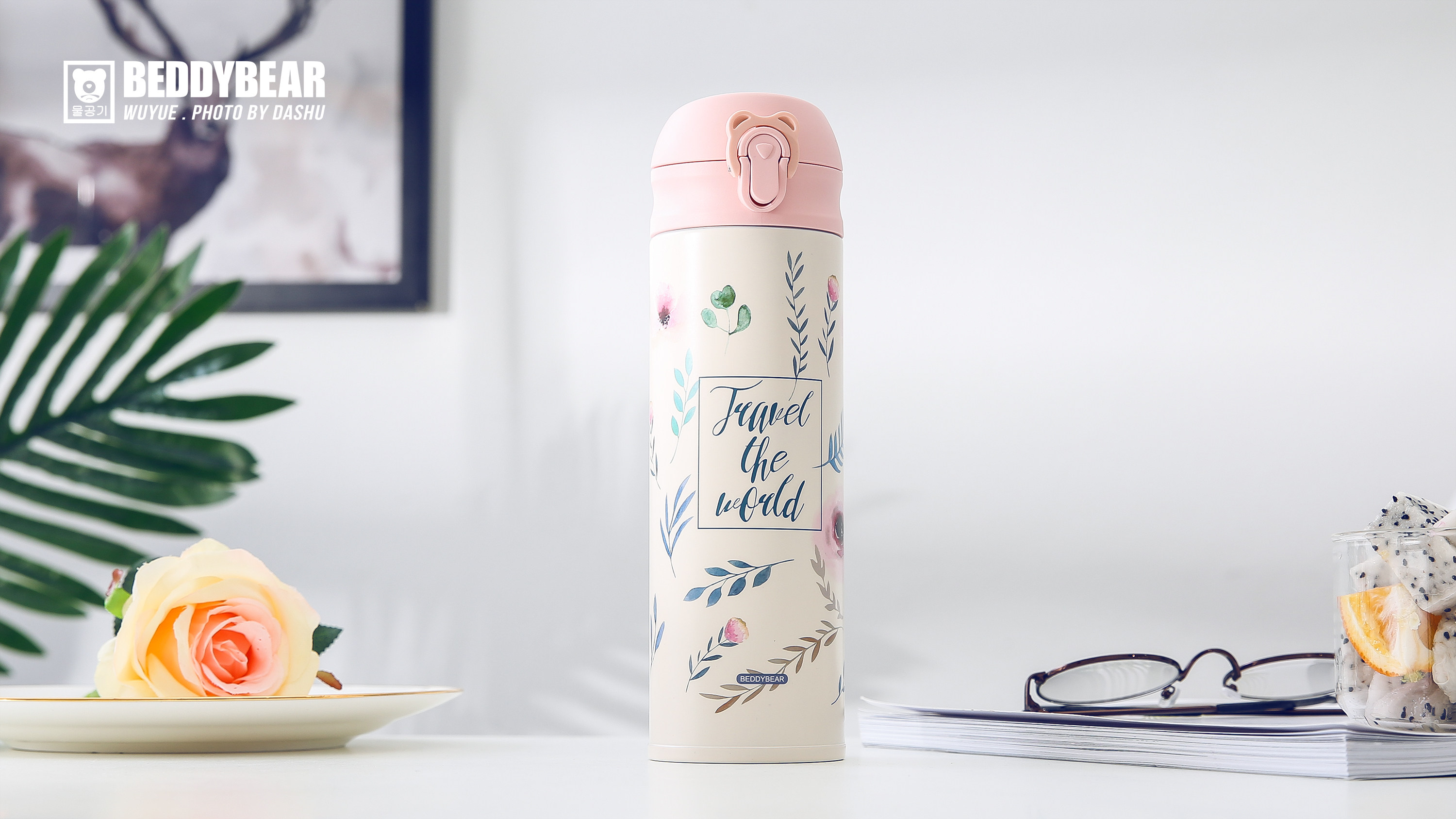 Cup Bear Adult Insulation Cup Stainless Steel Sea Grass Water Mug Leaf Cup High Face Value Female Portable