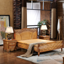 Rattan bed double bed 1 8 m solid wood bed 1 5 1 2 m double rattan bed Xia Liang Vine bed Rattan bed