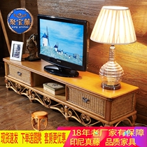 Natural real Vine TV cabinet 1 6 living room rattan 1 8 m TV dwarf furniture floor cabinet Vine TV Cabinet 2 m