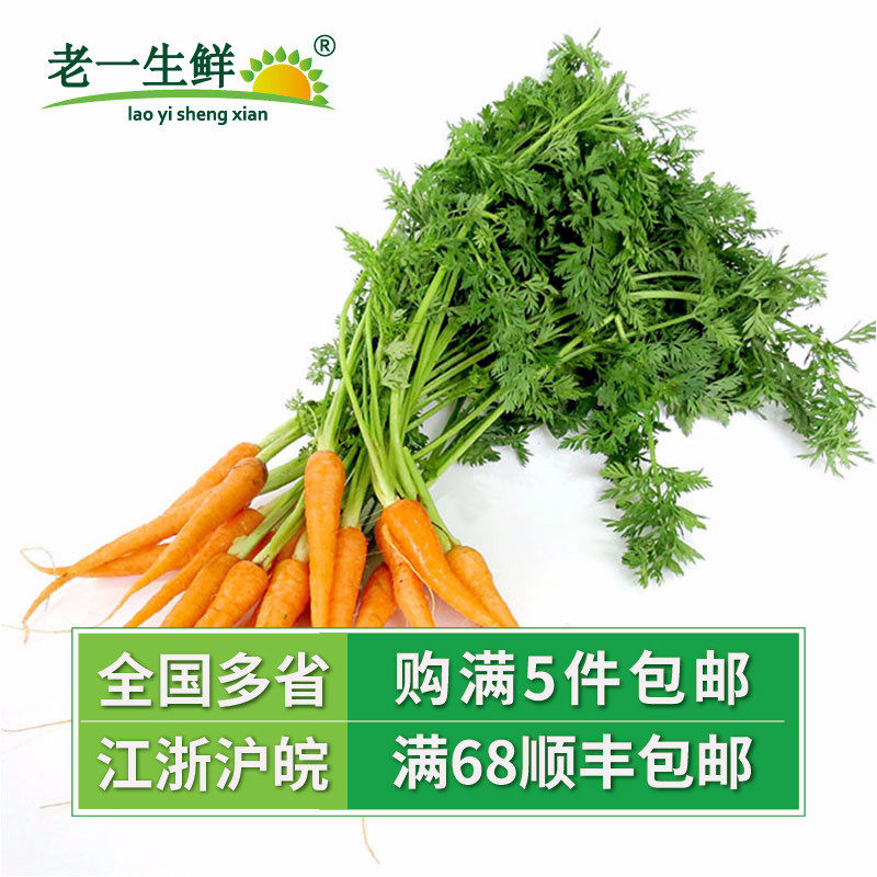 Fresh vegetables and leafy little carrots mini fingers carrots Western meal vegetables 500g