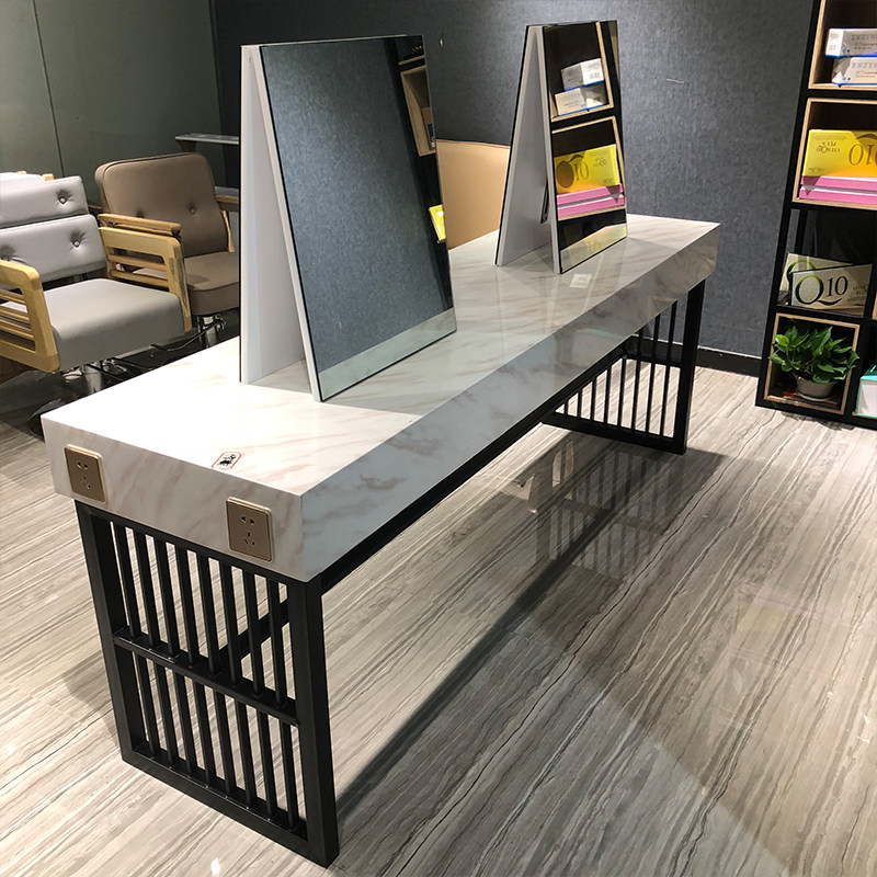 Hairdressing shop simple hairdressing mirror table hair salon special hair cutting mirror hairdressing shop double-sided four-sided mirror table new mirror table
