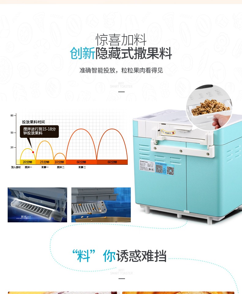 máy làm bánh mì tự động Máy làm bánh mì Dongling DL-4706W máy trộn tự động đa chức năng WIFI thông minh - Máy bánh mì máy nướng bánh mì ổ