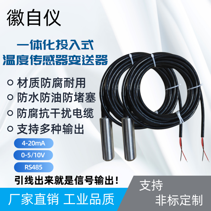 Submersible Temperature Sensor Integrated Temperature Transmitter Water Temperature Sensor 4-20Ma Dedicated for Pools and Water Tanks Submersible Temperature Sensor Integrated Temperature Transmitter Water Temperature Sensor 4-20Ma Dedicated for Pools and Water Tanks