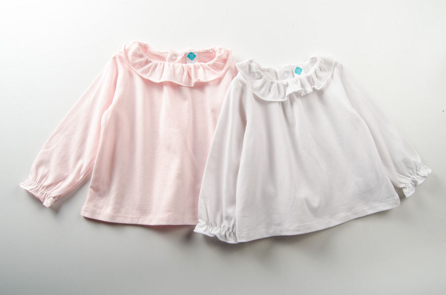 Foreign trade European and American women's treasure spring and autumn cotton long-sleeved T-shirt tops baby cute lapel bottoming shirts pullovers