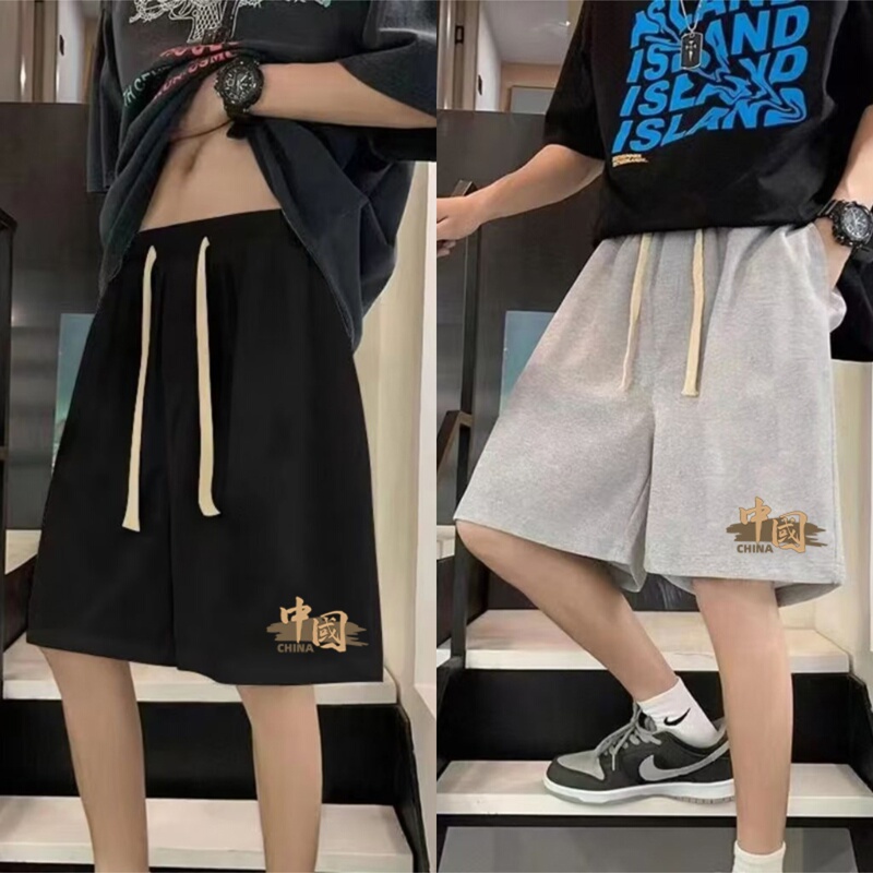 Plus Size 2025 Summer Pure Cotton Shorts for Men, Trendy Brand, Thin, Loose, Large Size, Sports Casual Five-Point Shorts, Mid-Length Pants