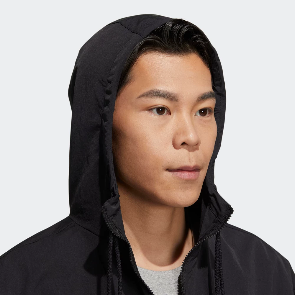 Черная спортивная куртка Adidas для отдыха с капюшоном, 2018