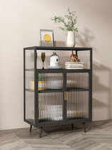 Iron sideboard storage wall storage iron cabinet kitchen living room wine cabinet modern simple tea storage bucket cabinet