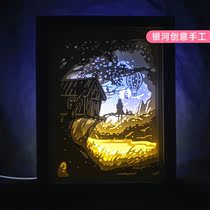 Light Shadows Paper Carved Lamp Contemi solid Decorative Night Stand Light Box DIY Cut Light CREATIVE HANDMADE PAPER LIGHT MATERIAL GIFT