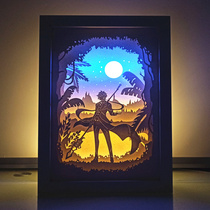 Yuanshen paper carving lamp game Zhongli Wanye walnut Wendy handmade three-dimensional light and shadow paper carving lamp DIY material gift