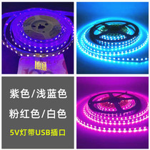 LED light strip 5V light strip purple light strip ice blue pink USB socket handmade model color highlight light