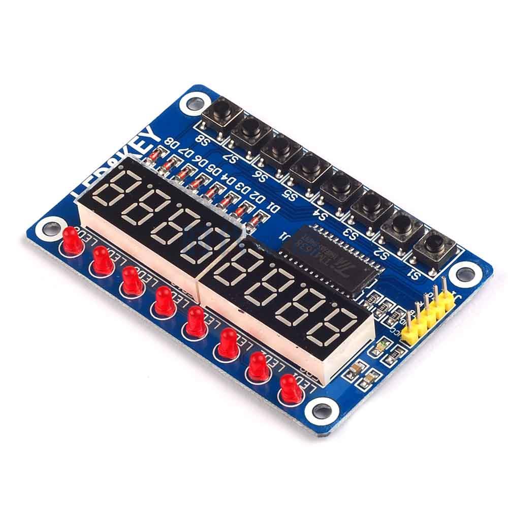 TM1638 key glow tube LED display module 8 bits glow tube LED key electronic module