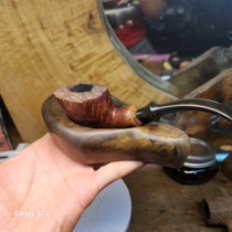 High-end handmade golden nanmu ebony unit pipe rack straight curved pipe reading pipe pipe display bracket seat