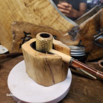 Handmade purple sandalwood unit pipe rack solid wood straight curved pipe display bracket pipe seat supports customization