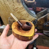 Hand-made high-end lightning strike jujube wood unit pipe rack artistic conception decoration pipe display pipe rack bracket pipe seat