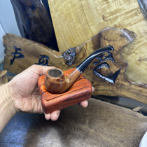 Handmade portable mahogany unit pipe rack integrated solid wood Shaoshi rosewood universal simple pipe display stand