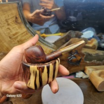 Handmade high-end Hainan Huanghuali unit pipe rack purple avocado portable solid wood custom pipe holder
