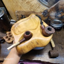 Handmade high-grade golden nanmu pipe operation panel solid wood one-piece two-position pipe rack wake up tray and running wet tray