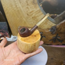 Handmade Taihang Thuja unit pipe rack universal straight curved pipe customized solid wood pipe display bracket seat