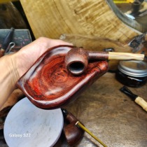 Conformable handmade high-end mahogany sober tray blood sandalwood paint-free and wax-free solid wood pipe grass running wet tray pipe operation panel