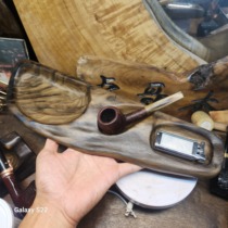 Handmade high-end golden nanmu ebony pipe operation plate solid wood pipe rack wake up tray bucket grain running wet tray