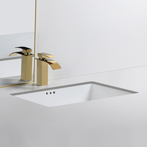 Light luxury style rectangular flat bottom under the basin embedded ceramic wash basin wash basin single basin 24 inches 22 inches 17 inches