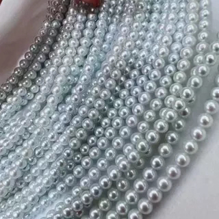 Natural Freshwater Small Pearl Necklace Comparable to Akoya, Strong Luster, Perfectly Round Baby Rice Pearl Women's Clavicle Chain