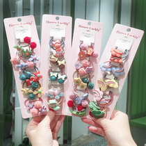 Korean childrens head rope Girls tie hair rubber band does not hurt hair hair circle Hair ball flower hair ornaments Baby headdress hair rope