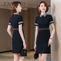 Professional dress female summer plus size black high-end OL tooling temperament goddess fan hotel reception overalls