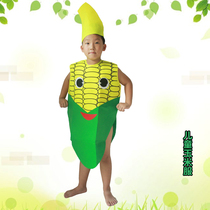 Eco-friendly clothing Childrens fashion show Childrens fruit clothes Handmade eco-friendly performance clothing Corn clothing fashion show clothing