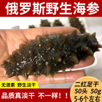 Russian sea cucumber Wild sea cucumber Imported sea cucumber 50 head light dried sea cucumber Two red ginseng foot dried sea cucumber 50g