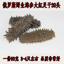 Russian sea cucumber Wild sea cucumber Light dried sea Cucumber Imported sea cucumber Red ginseng foot dried sea cucumber 30 heads 50 grams