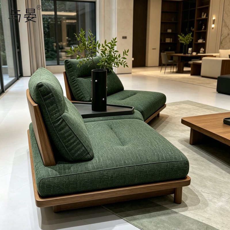 Nordic Wood Grain Modern High-End Light Luxury Reception Room Villa Living Room Hotel Lounge Area Sofa with Black Walnut Wood Nordic Wood Grain Modern High-End Light Luxury Reception Room Villa Living Room Hotel Lounge Area Sofa with Black Walnut Wood